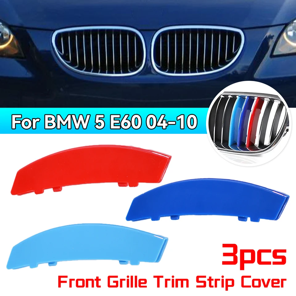 3KS 3D predné mriežky prednej mriežky kryte nárazníky strihov krycích nálepiek pre mriežku BMW 5 Series E60 E61 2004-2010