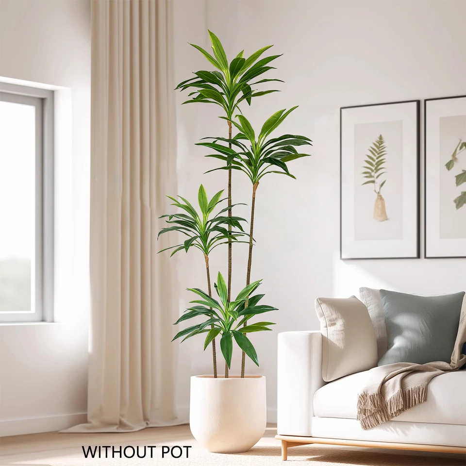 3ks 50-230 cm Nový umelý závod Dracaena Falošné rastliny Indoor Ornament Realistické faux rastlinné stromy pre domácu záhradnú izbu dekorácia