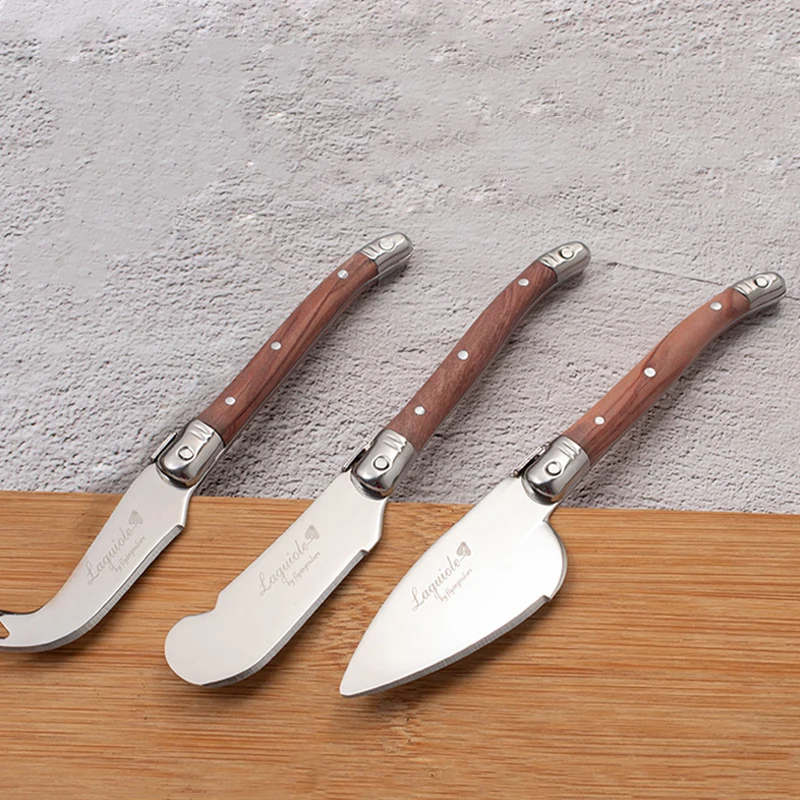 3KS 6in Laguiole Syr Freeper Mini Samll Maslo Knives Sendvič smotanový syr krájač detská detská detská kľúče Drevené rukoväť
