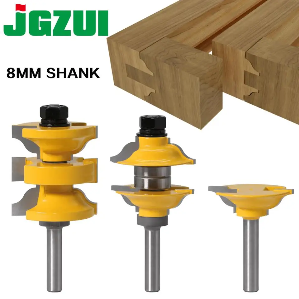 3ks 8 mm 12 mm drieku vstupný interiér Tenon Door Router Bit Set Ogee Zhodné R&S Router