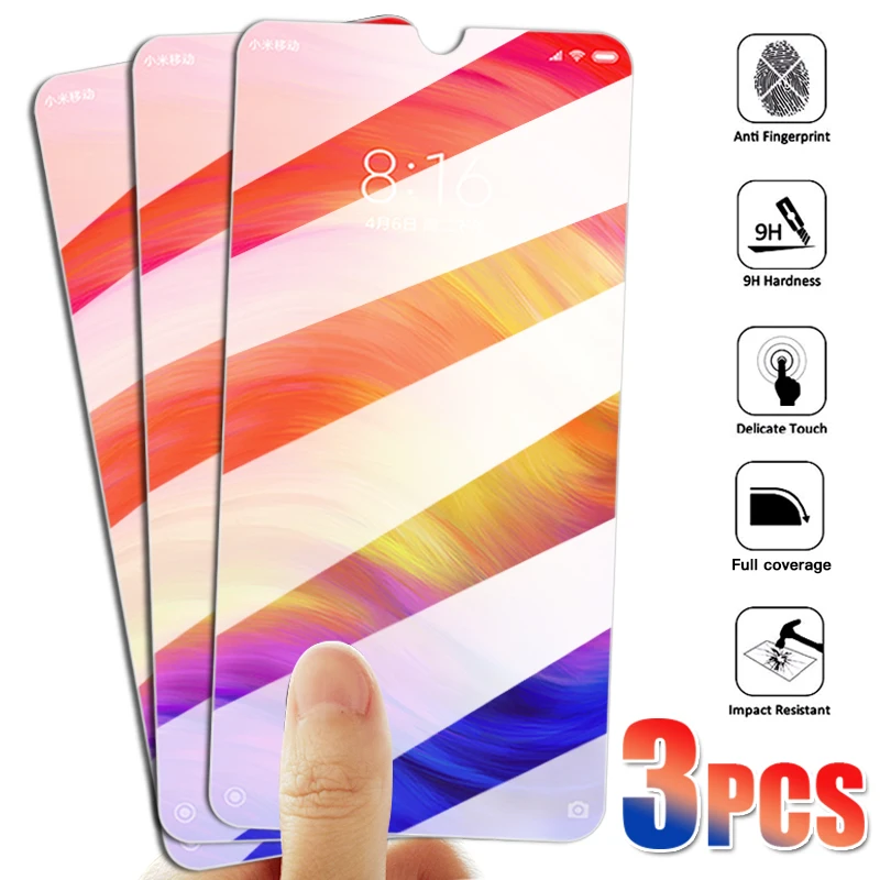 3ks 9h temperované sklo pre Xiaomi Redmi Poznámka 5 6 7 8 9 10 Pro 8T 9S Ochranca obrazovky Redmi 9 9a 9c 8a 7a 10x Ochranný film