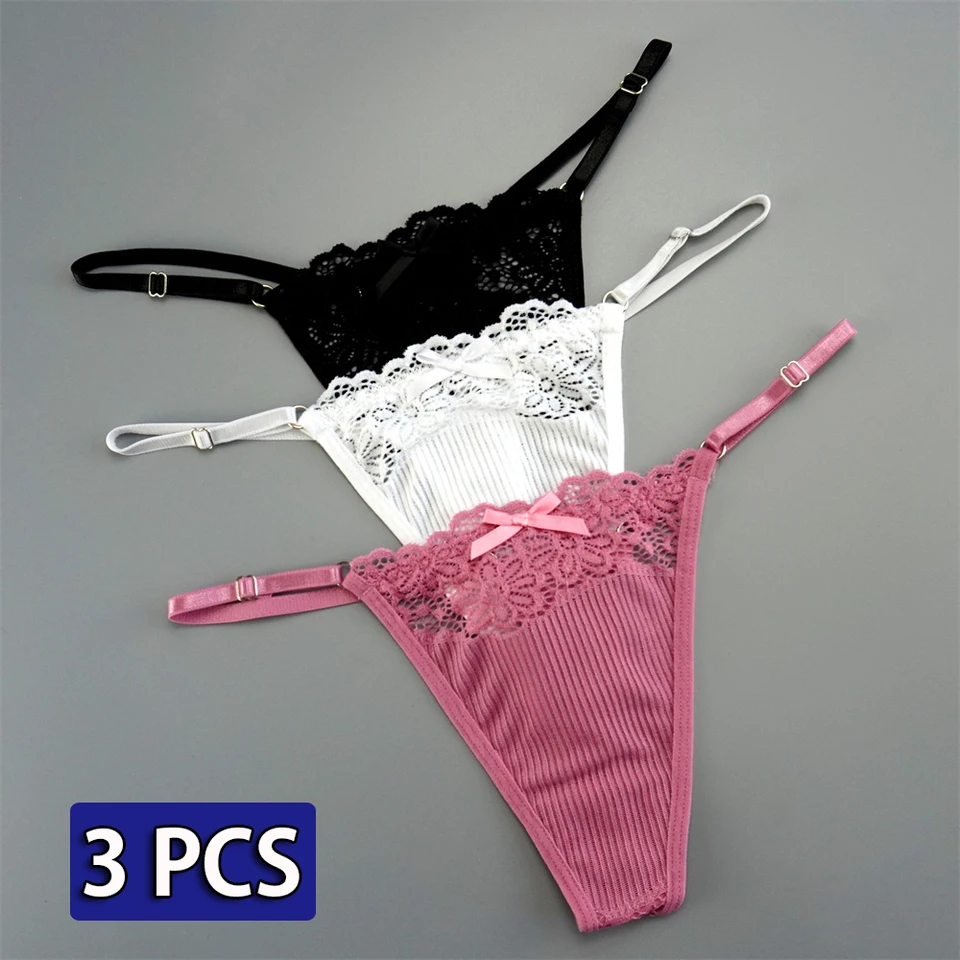 3ks/balenie Ženy Sexy tangé s nízkym pásom Sexy spodná bielizeň Dutlow Out Lace nohavičky
