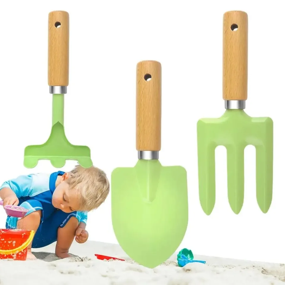 3KS Candy Color Garden Tools Multifunkčné záhradné náradie Drevená rukoväť Záhradné náradie Záhradná hračka Treshel Rake Rake Rake Rake Garden