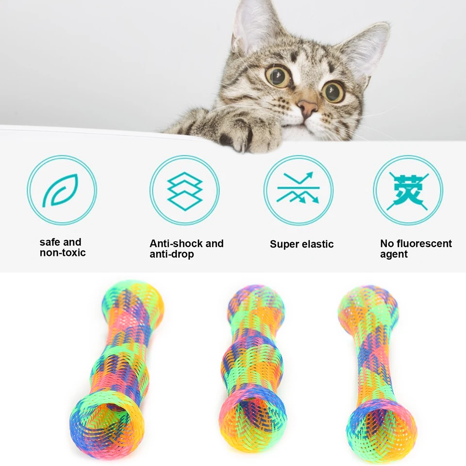 3KS Cat Interactive Toy Stick slepoty voľne skladacie jarné tvary viacfarebná mačka odrážajúca hračka Dobrá elasticita domáce zvieratá hračky
