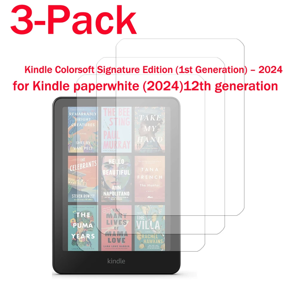 3ks Glass Scree Chránič pre Kindle Paperwhite 7.0 12. generácia 2024 pre Kindle Colorsoft Signature Edition