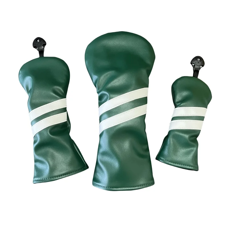 3KS Golf Pu Leather Wood Head Cover Golf Driver Fairway Wood Hybrid Covers Covers Golf Club Protective