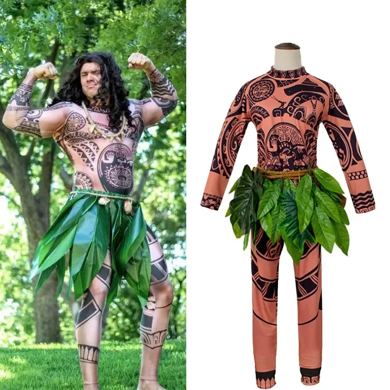3ks Halloween anime cosplay moana maui tetovanie dospelých pánske unisex kostýmy rekvizity pre mužov halloween šaty na večierky