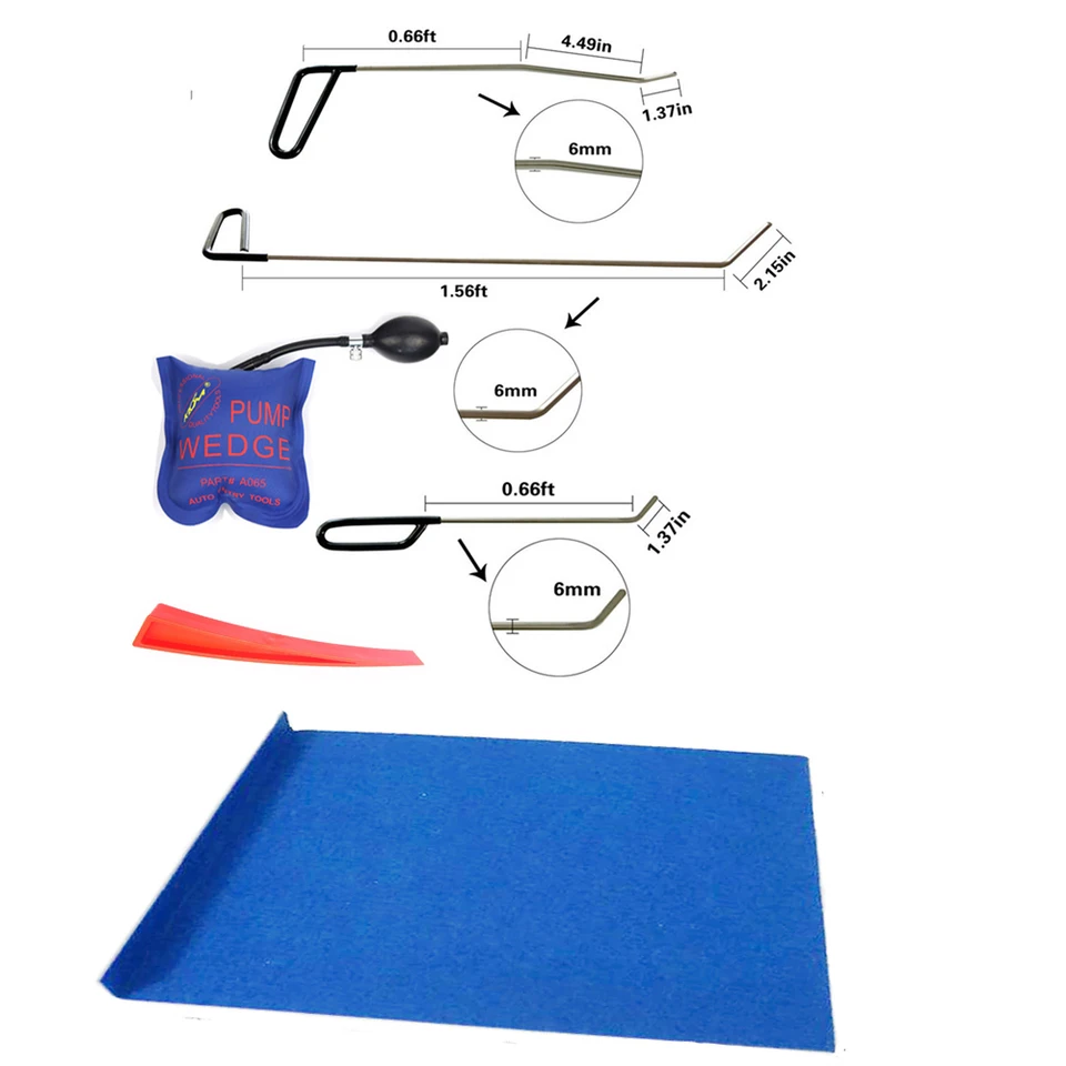 3KS Hook Rods Fathless Dent Opravy Nástroje na opravu okna Ochranné okno Ochrana Ochrana Odstraňovanie nástrojov Klin