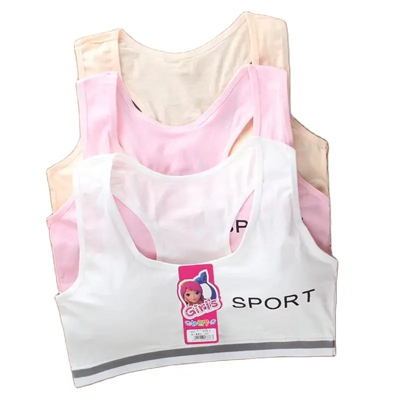 3ks listy dievčatko Tréning podprsenka adolescente dievčenské športové podprsenky Deti push Up dospievajúce podprsenky s hrudnou podložkou Teenage girl Underwear