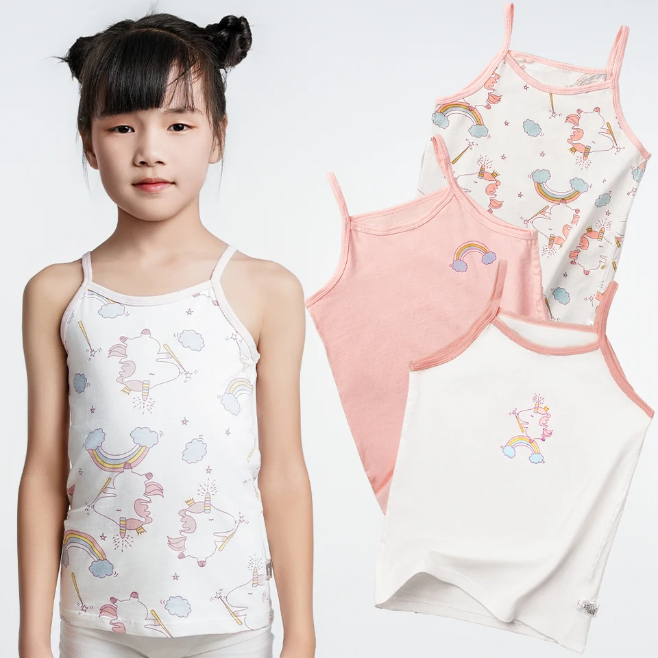 3KS/Lot Kids Cartoon Underwear Cotton Tops Tops for Girls Cami Undershirt Young Teens in Lingerie Sport Top vesta Veľkosť 1-10T