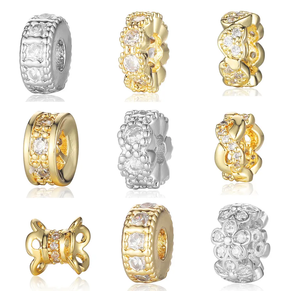 3KS/LOT Micro Dlave Cubic zirkónia kvetinové srdiečkové korálky Veľkoobchod DIY DIY šperky korálkové náramky výroby šarmov Zistenia žien