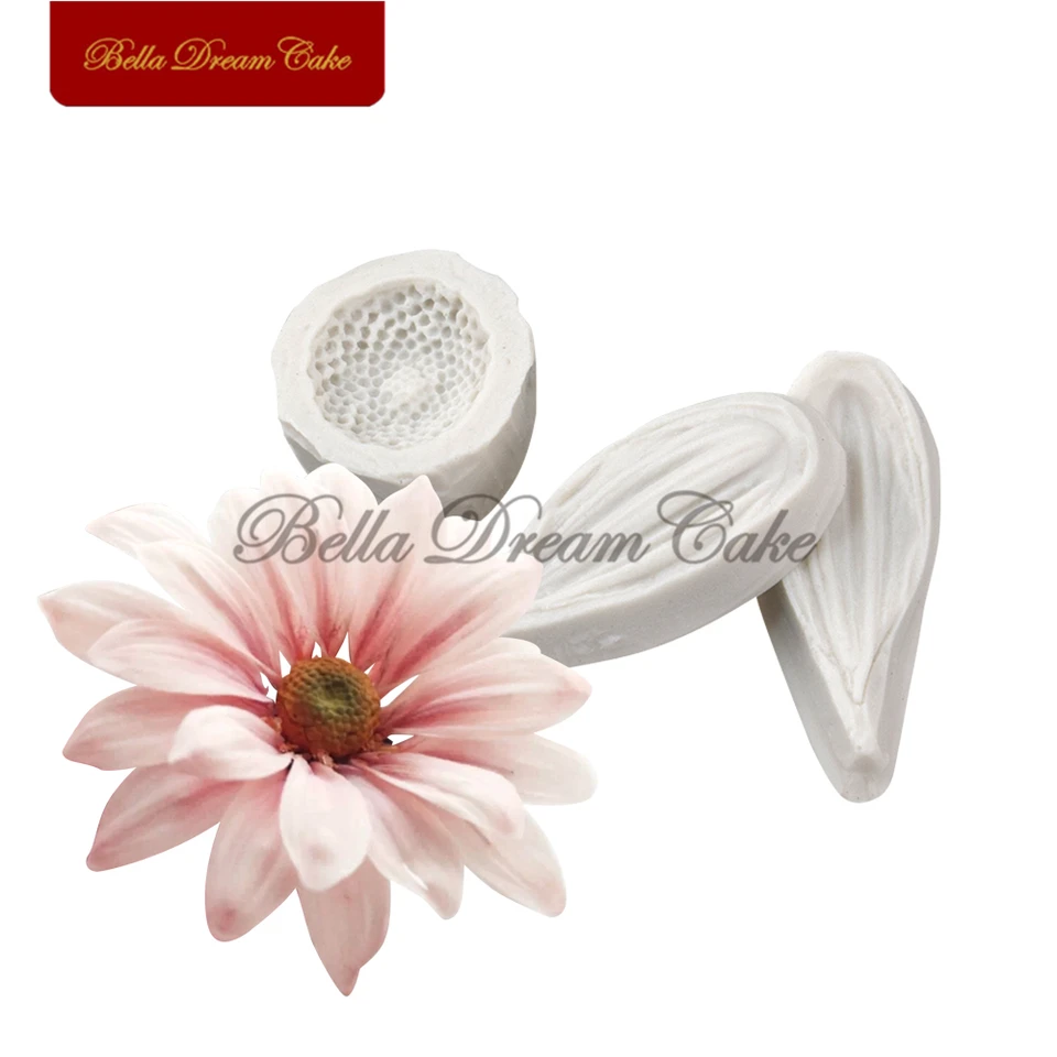 3KS Mini Daisy Flower Weliner Silikónová forma pre domácich majstrov vyrobených ručne vyrábaných fondánových okvetných hliny gumpaste plesňové koláče zdobenie náradie Bakeware