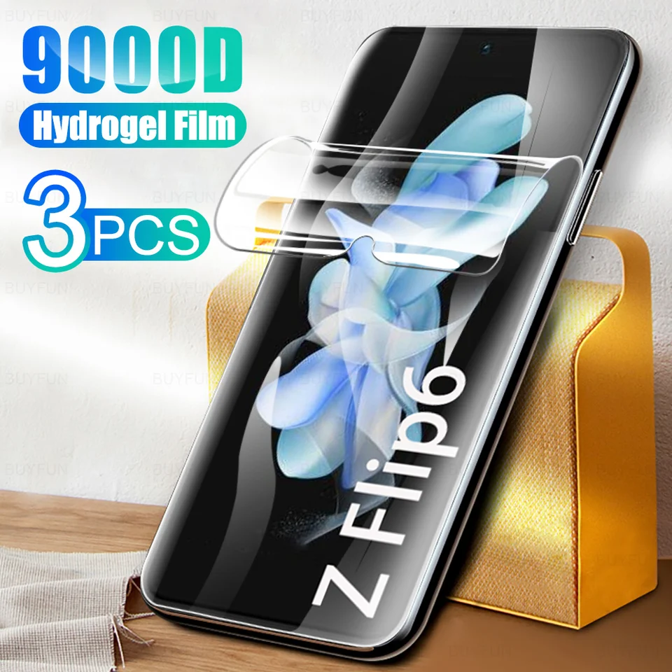 3ks mäkký ochranný film pre Samsung Galaxy Z Flip6 5G Hydrogel Film pre Samsung Z Flip 6 Zflip6 Zflip 6 Chránič obrazovky Clear Screen Screen
