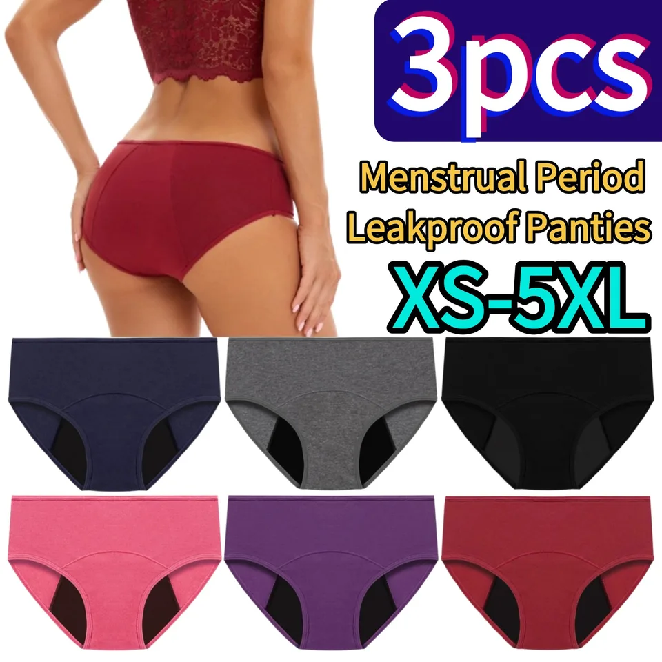 3ks plus veľkosť netesnosti bezšvové nohavičky Menštruačné obdobie spodného prádla Underware Underware Ženy Intimates Intimates Underwear XS-5XL