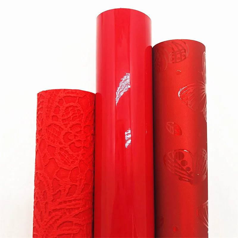 3ks/sada červená čipka faux kožená vinylová tkanina zhodujúca sa s patentovacími motýľmi faux kožou pre náušnice s lukom DIY 21x29cm Q073