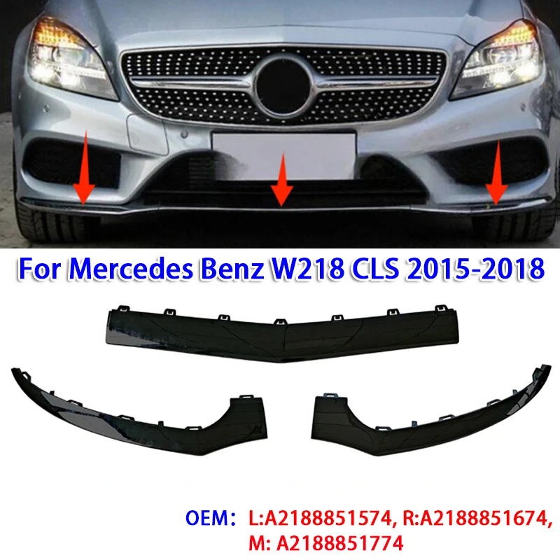 3KS/Set Auto predného nárazníka Spiler SPOILER SPORETERS pre Mercedes Benz W218 CLS 2015-2018