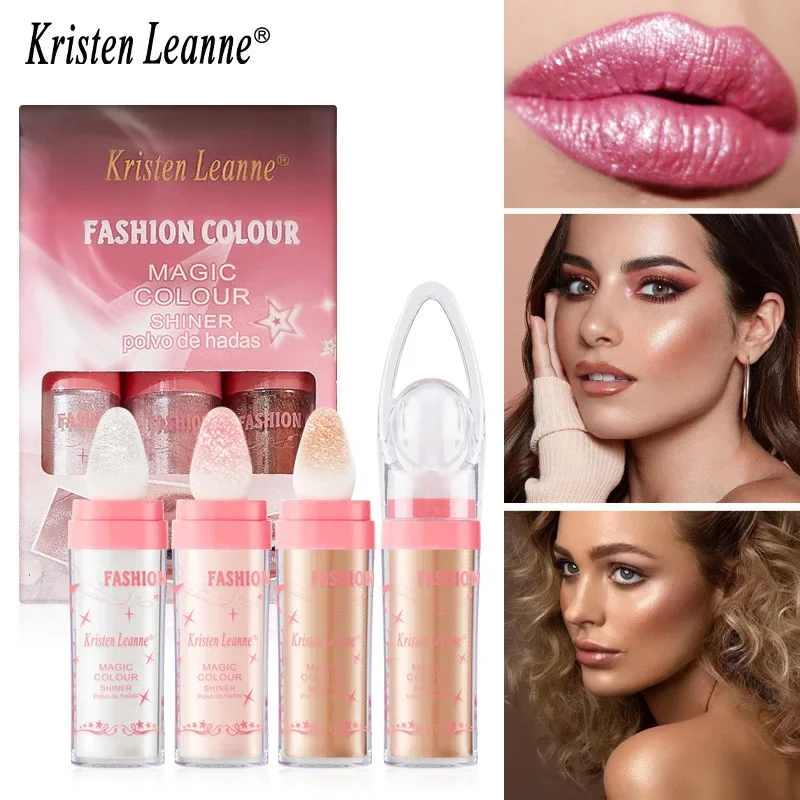 3ks/set Fairy pat Pink rozjasňuje prírodný trojrozmerný zvýrazňovací trblietky Fairy Pink Parlescent Glitter Cosmetics Hot