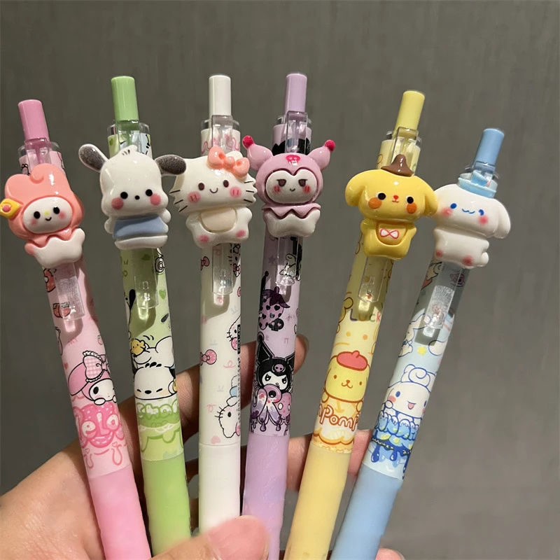 3ks/set kawaii Sanrio Hello Kitty Cinnamoroll Kuromi 0,5 mm gélové pero roztomilé písacie pero karikatúra Škola Študentské potreby kancelárskych potrieb