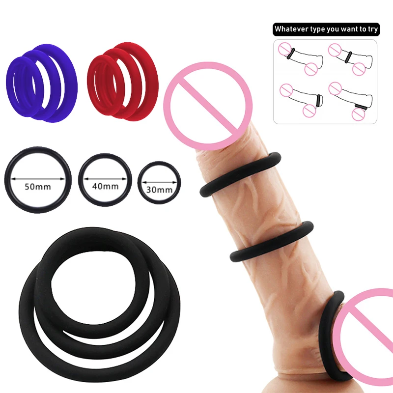 3ks/set Penis Penis Ring Sex Sex Silikone Silikón Oneskorený ejakulačný penis zosilňovač Intímne pohlavné hračky dospelých výrobkov pre dospelých