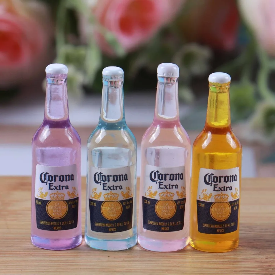 3ks simulačný model vína Fľaša Model Mini miniatúrne víno Miniatúrne pivo fľaše nápoj fľaše roztomilé mini víno fľaša