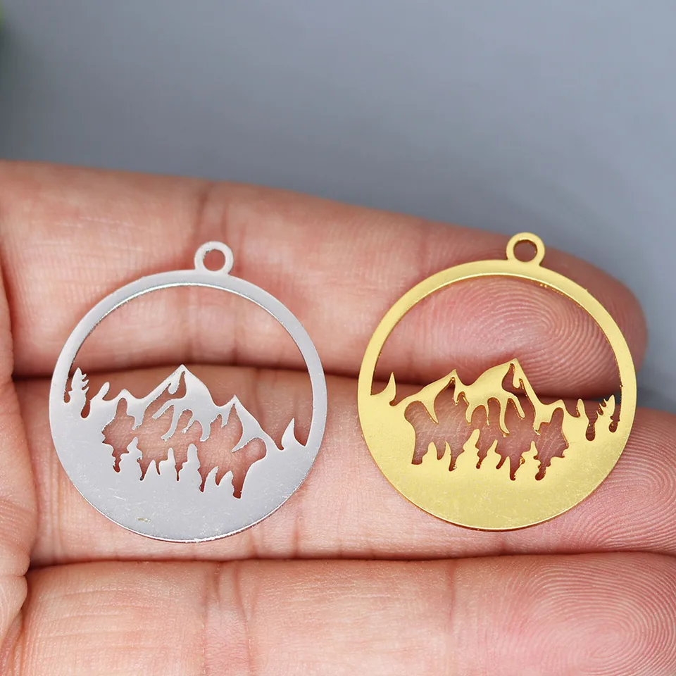 3ks Snow Mountain DIY Craft Vintage náušnice Náušnice Ženy Gril z nehrdzavejúcej ocele Prívesné kúzla pre šperky výroby doplnkov