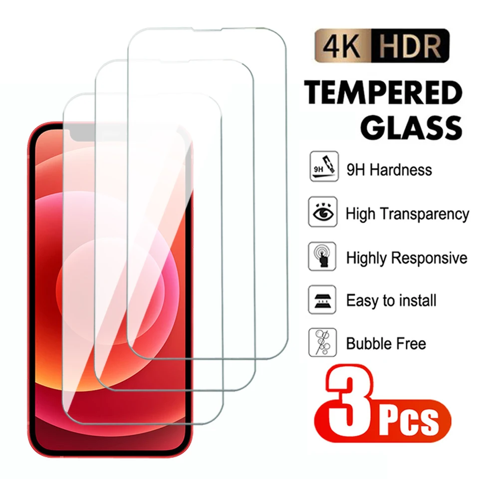 3ks temperované sklo pre iPhone 11 12 7 8 Plus Pro Max Screen Protector pre iPhone 12 Mini SE 2020 x XS XR Max Priepratový film