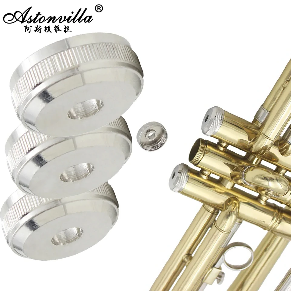 3KS Trumpet Gompet Piston Cap spodný ventil spodný kryt a horná skrutka Piest Horná obálka Mosadzný hudobný prístroj
