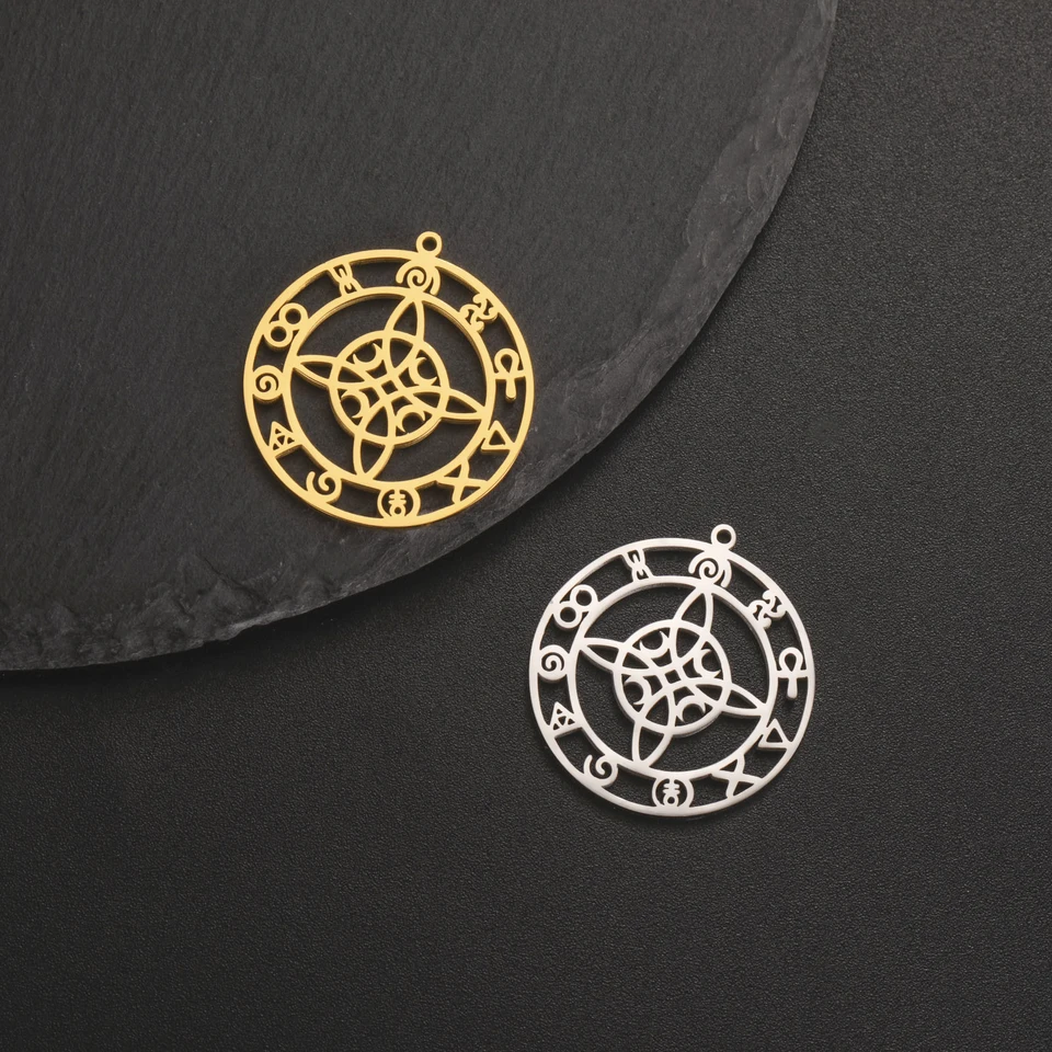 3ks/veľa klasických čarodejníc KONT ROUND PRENODANT ANKH CROSS WICCAN CURS pre amuletové šperky výroby DIY náhrdelníkových náušníc