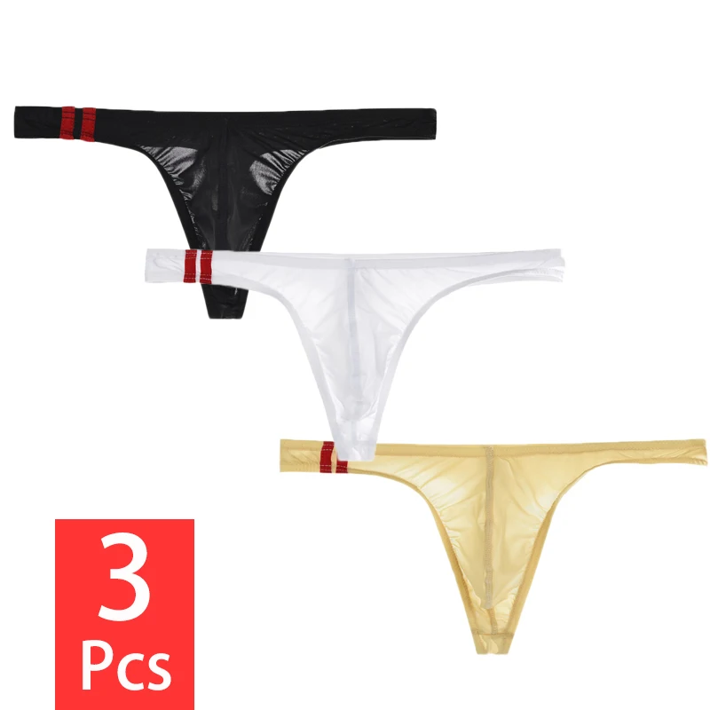 3ks/veľa sexy spodná bielizeň mužských podkladov TAB-BACK THOGS GR-STRING ICE HISK Priedušné mužské bikiny nohavičky U konvexné vrecká spodky