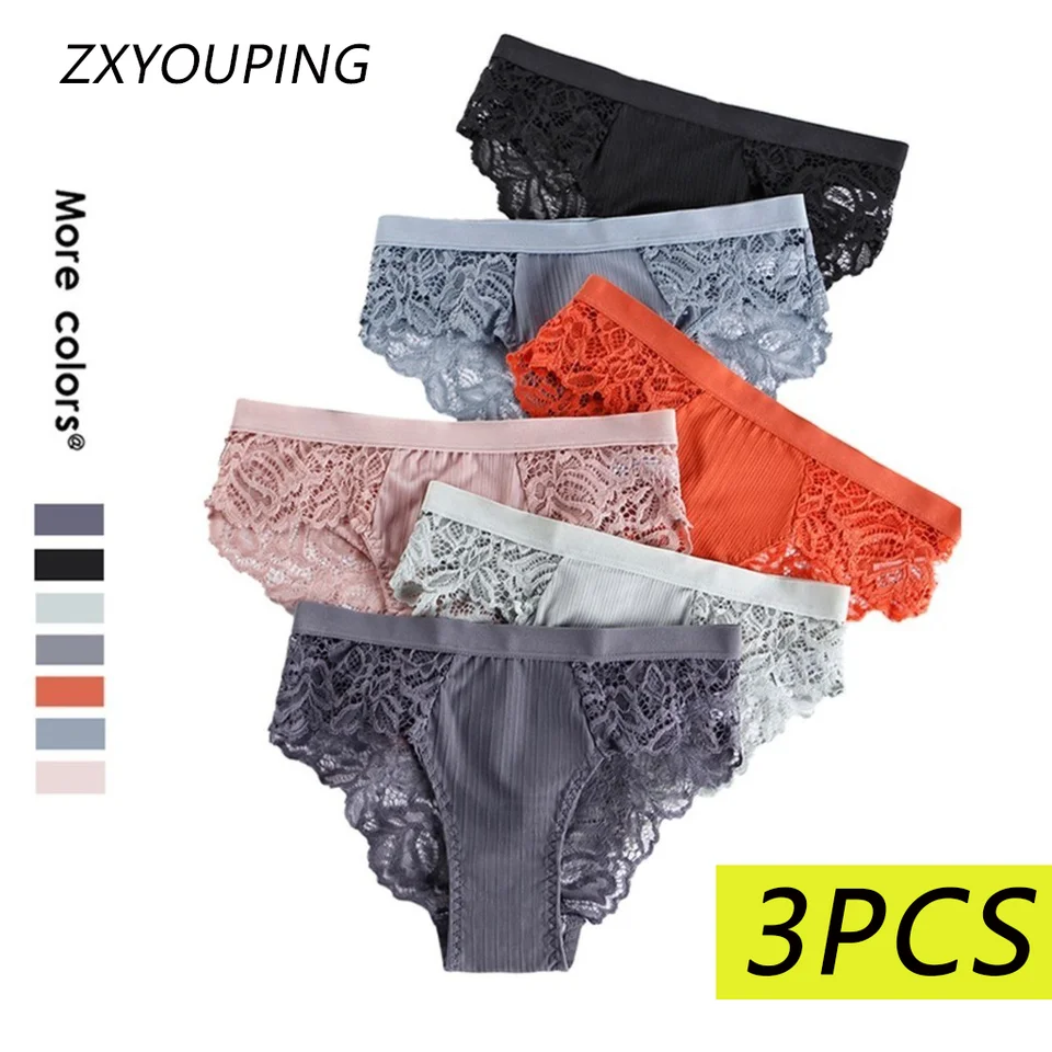 3ks ľadové hodvábne tenké dámske nohavičky plus veľkosti nohavičiek sexy čipky duté horúce nízko pásové nohavičky plynulé ženské spodné prádlo pokušenie S-XL