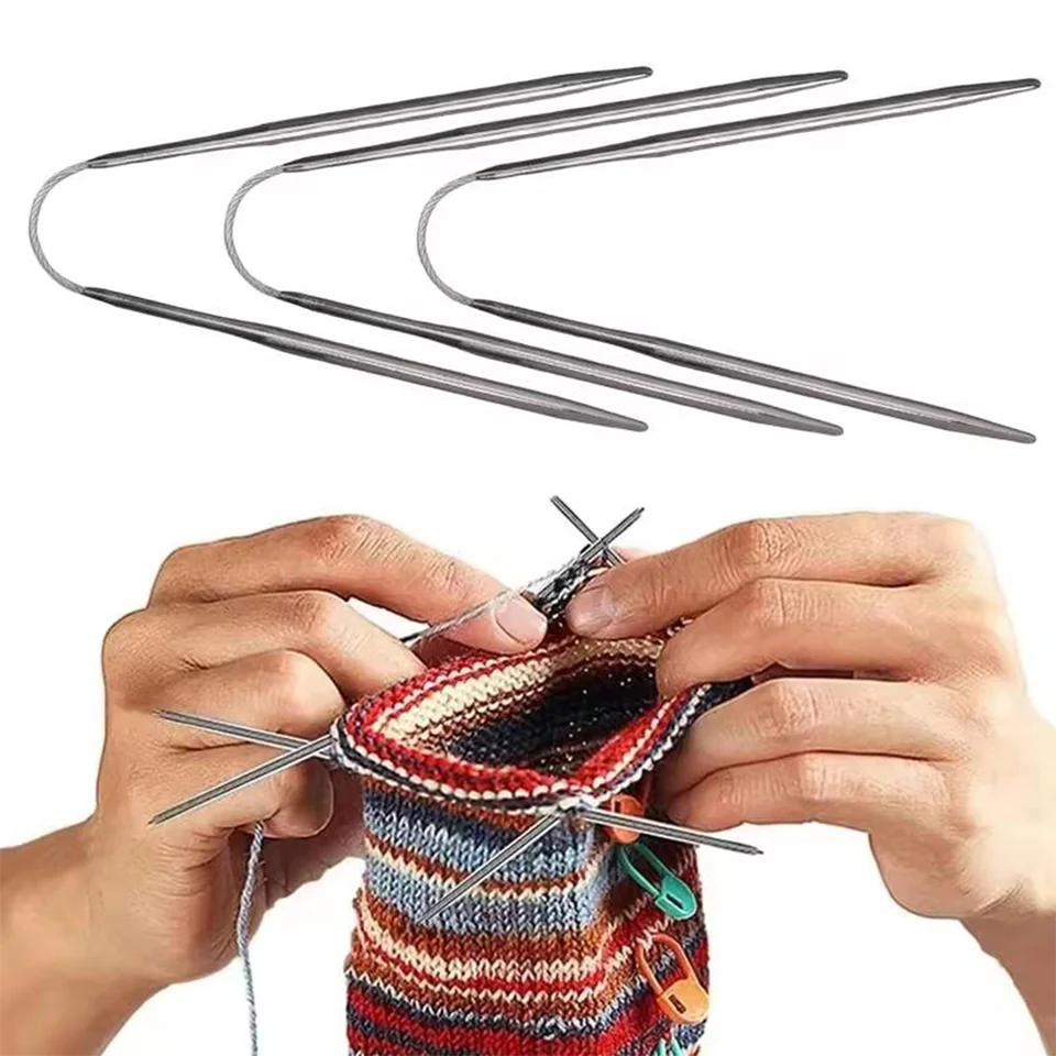 3ksové kruhové pletacie ihla Nerezová oceľ pletenie ihly okrúhla ihla kovová Kúzelná slučka pre domácich majstrov Sweaters Hats ponožky