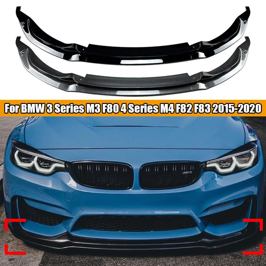 3ksový splitter s predným nárazníkom automobilu pre spitler pre pery pre BMW M3 F80 M4 F82 F83 Difuserový pokrytý kryt Gurad Body Body 2015-2020 ladenie