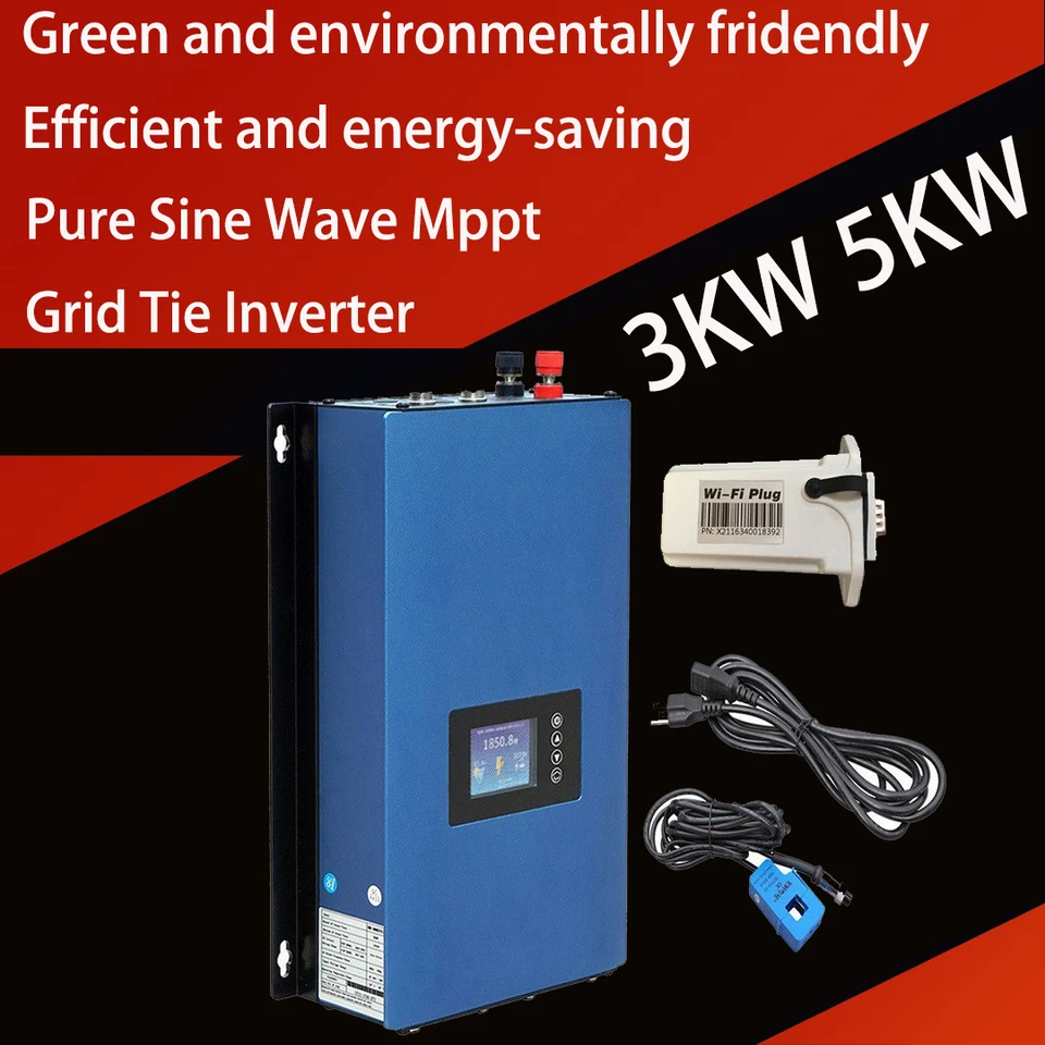 3KW 5 kW 10 kW Vietor na mriežkovom kravate s meničom Generátor veternej turbíny WiFi Monitor výtok batérie DC22-90V na AC90-260V