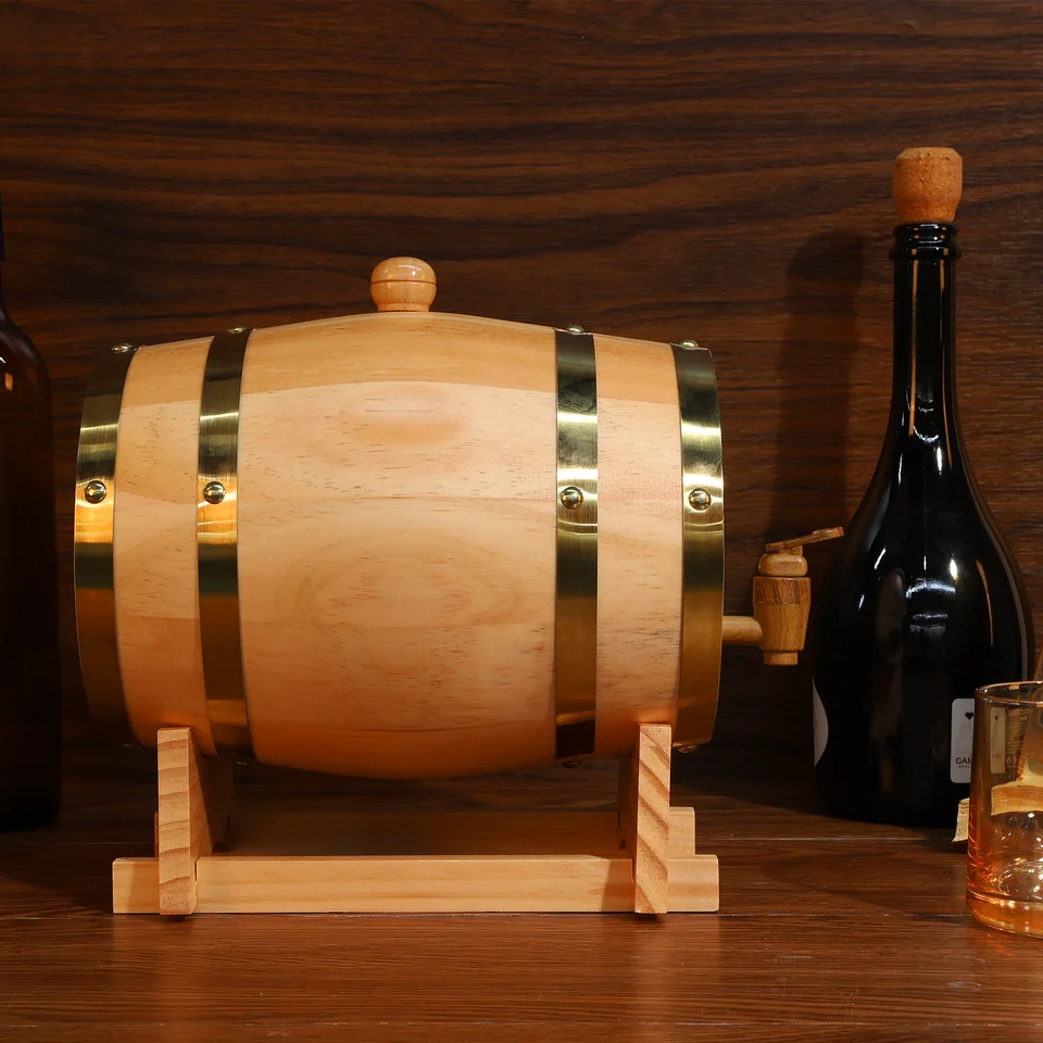 3L Drevená whisky sud so stojanom Bung a Spigot Wine Barrel Whisky Harrel DispenSer na koktaily Bourbon Rum Tequila pivo