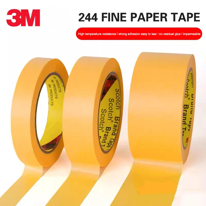 3M 244 Maskovacia páska Shielding Chráni náter automobilu Vysoko teplotná rezistencia, písateľná páska nelepí multifunkčnú pásku