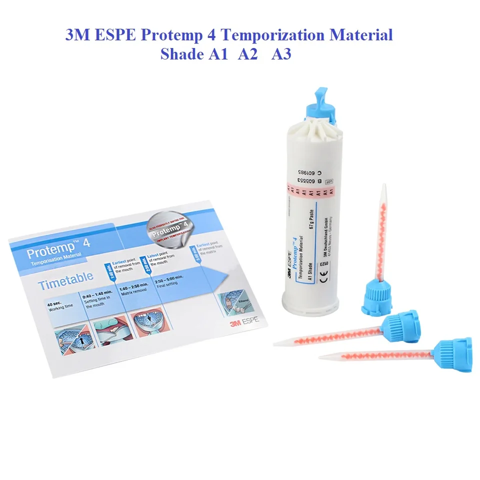 3M Protemp 4 Tesial Material A2 A3 pre koruny a most 67G pasta 16ks Tipy 3M Protemp 4 Dental Dočasná korunka Pasta Crown Paste