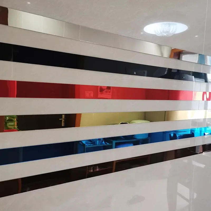 3M stropný okraj prúžok Self-útulný akrylový 3D zrkadlo nástenné dlaždice hotel obývacia izba Domov nálepky dekorácie televízne pozadie stena