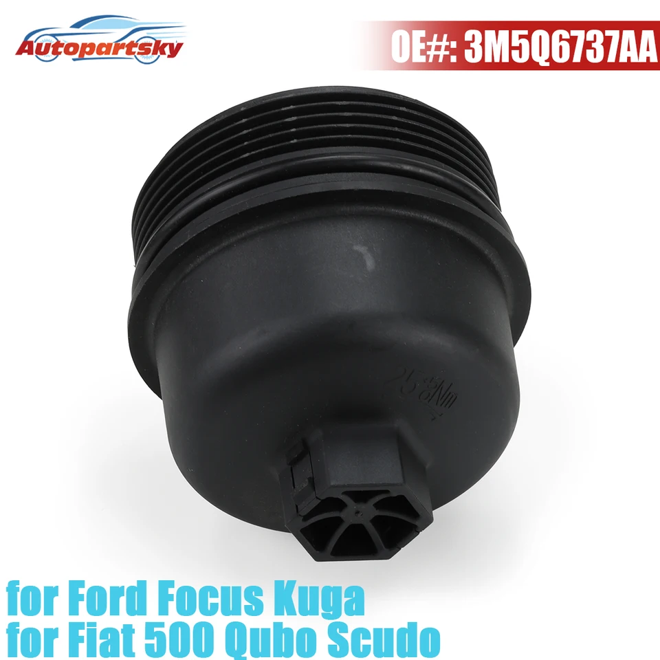 3M5Q6737AA Olejový kryt krytu krytu krytu olejového filtra pre Ford Focus Kuga Smax Mondeo Galaxy 2.0 Transit MK7 pre Fiat 500 Qubo Ducato Scudo