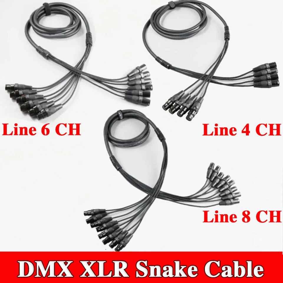 3METER DMX SPITER KABLES 4/6/8 Channel Multi Way Audio Stage osvetlenie zvukový signál 3pin XLR Snake Cable Mobile DJ Mixer Reproduktor