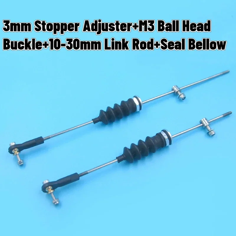 3mm servo prepojené sada m3 guľový kĺb+zátkovací nastavovač+tesnenie Bellow+10-30 mm push tyčová súprava Model Model Loď Rudder kovové pripojenie Časť