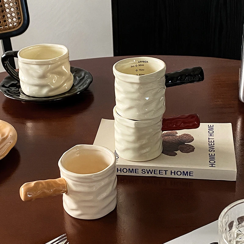 3OZ/90 ml mliečneho džbánu Espresso Cup Omera MEERAJÚCE Šálka ​​s mierkou vynikajúca keramická káva meracia šálka šálka džbánu mlieka