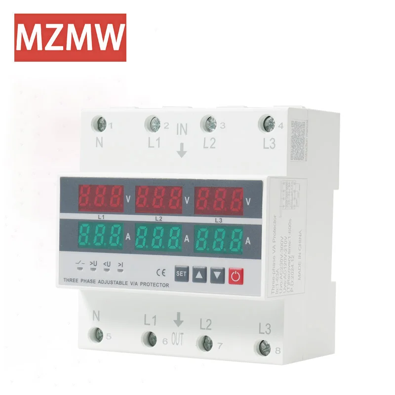 3P4W nad a pod napätím chránič voltmeter ammeter monitory Relé nastaviteľné 3 fáza 3p+n