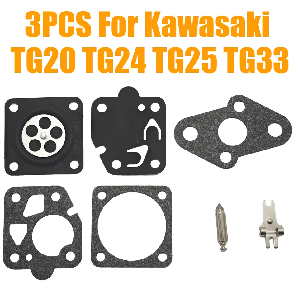 3pack karburátorová oprava prestavby membránovej súpravy pre Kawasaki TG20 TG24 TG25 TG33 TD24 TD25 TD33 TD40 TD48 CUTTER GRASST