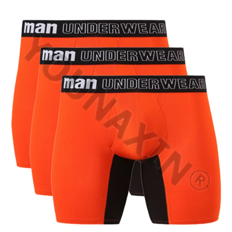 3pack veľké muži Muži spodná bielizeň Sexy nohavičky nohavičky Boy Dlhé spodky spodky spodky rozkrok Otvárací šitie farby Športové boxery