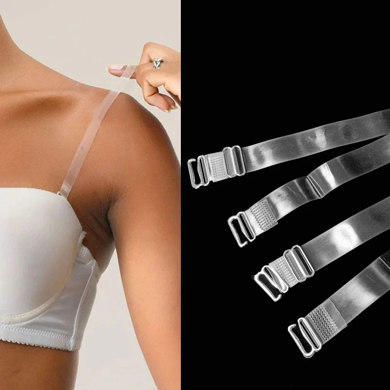 3Pairky Ženy Kovová pracka podprsenka Remese Elastické priehľadné silikón Baldrický pás