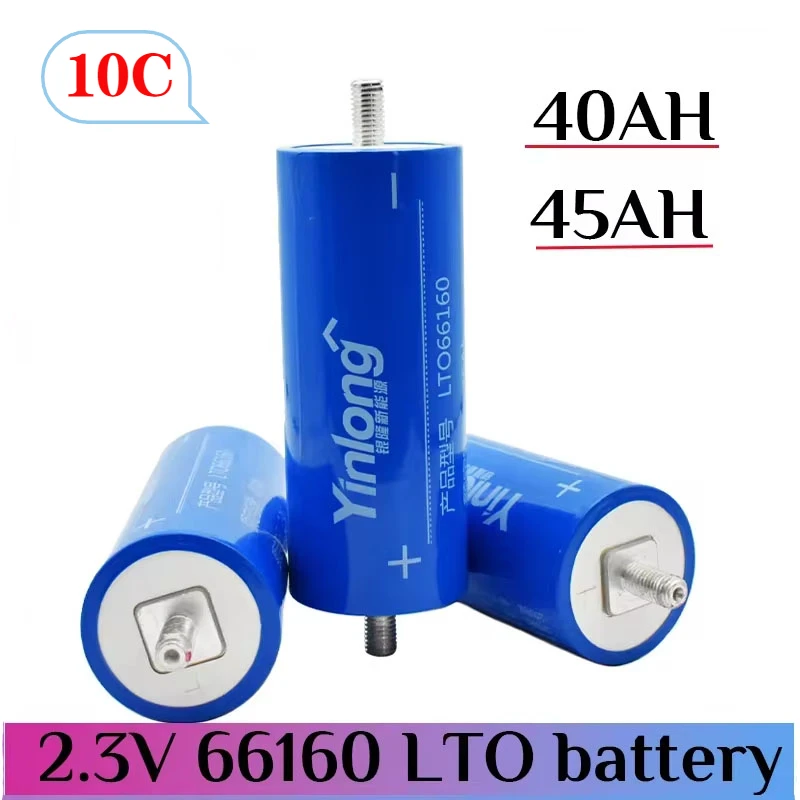 3pcs 66160 2,3V LTO batéria 40AH 45AH lítium titanamátu Nabíjateľné batérie 10c Vypustené napájacie bunky batéria pre solárne