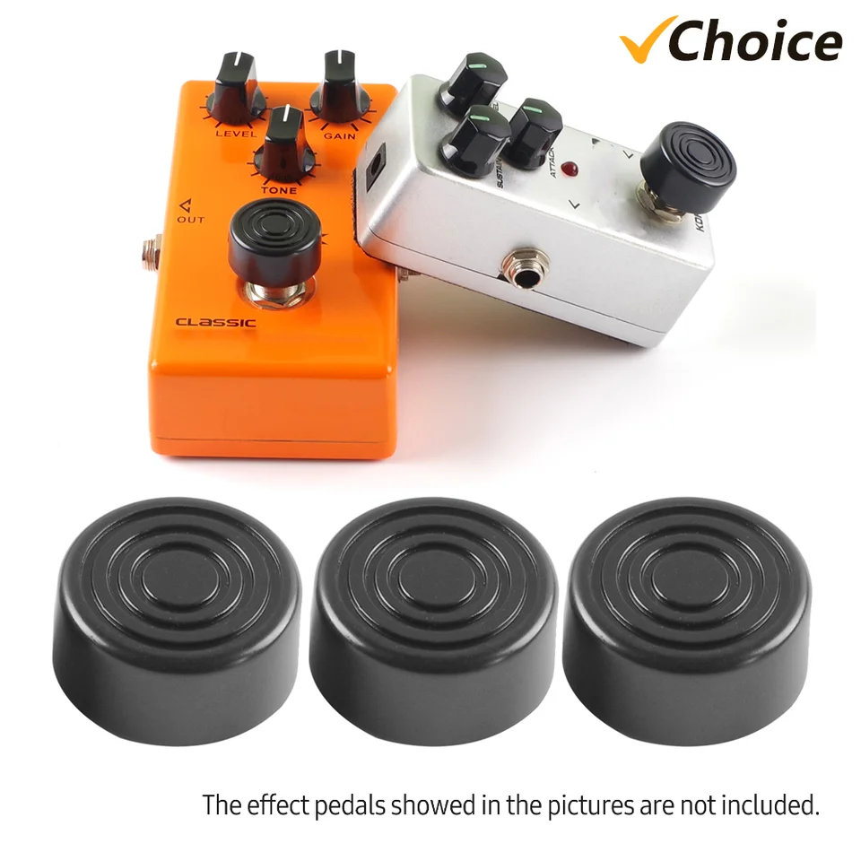 3pcs/6ks/9ks nožky Footswitch Topper Protector Abs nárazníky pre gitarový efekt pedál Čierny kľúč