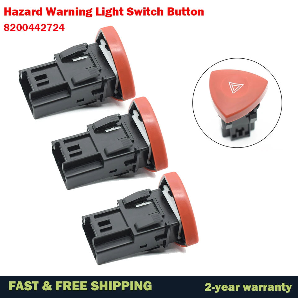 3pcs 8200442724 93856337 Výstražné tlačidlo Spínač Lamp pre Opel Renault Trafic Espace Laguna /Vauxhall /Clio II 2