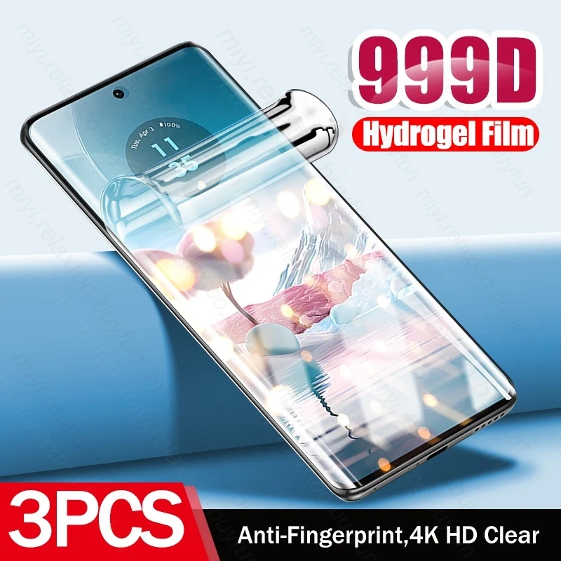 3pcs 999d Zakrivený chránič obrazovky s mäkkým hydrogélom pre Motorola Edge40 Edge 40 NEO 5G 2023 XT2307-1, XT2303-2 6.55 