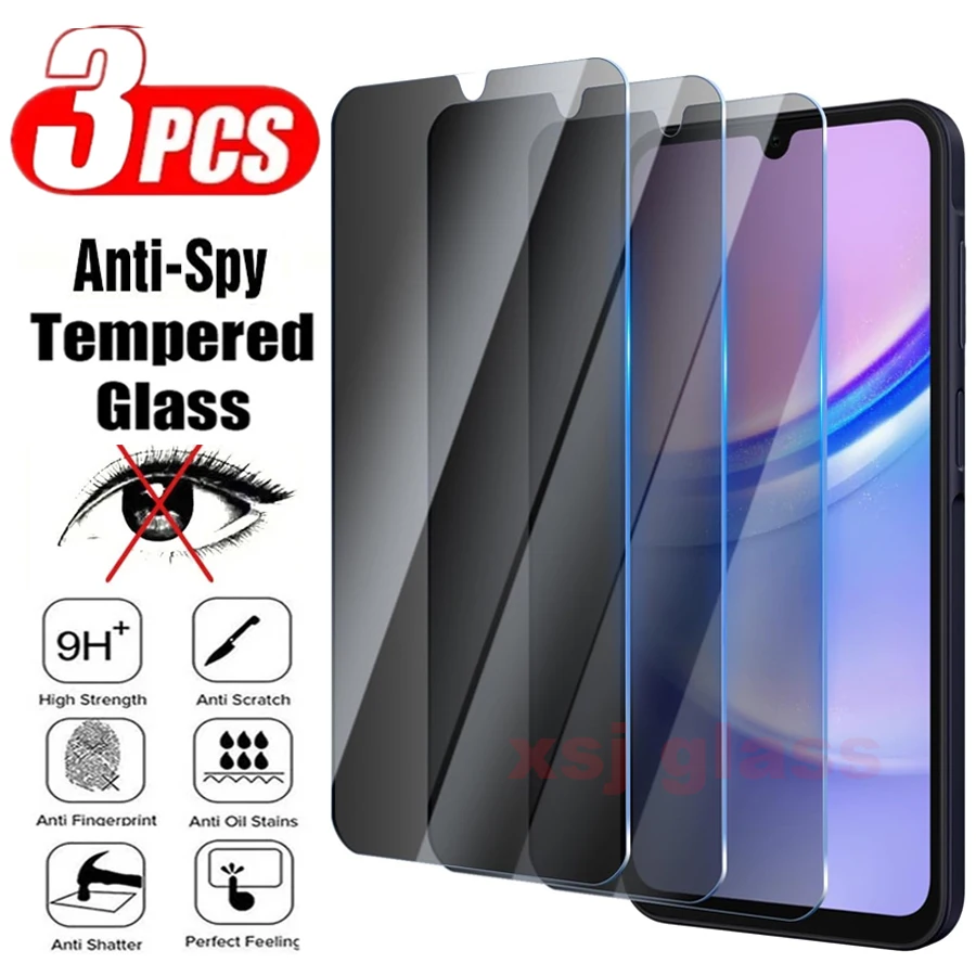 3pcs Anti Spy Full Cover Screen Protector pre Samsung Galaxy A15 A25 A05 A05S 5G 9H Ochrana ochrany osobného skla temperované sklo